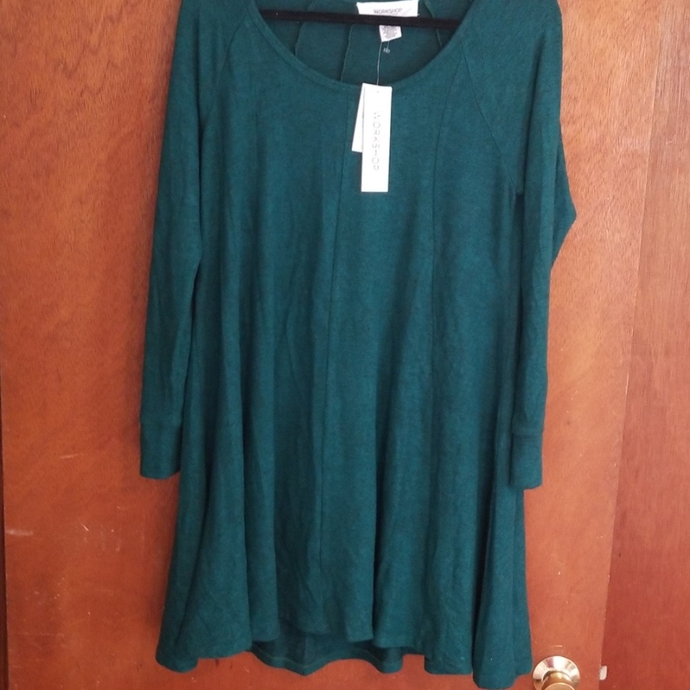 NWT Deep green short dress by Workshop.  Sz XL